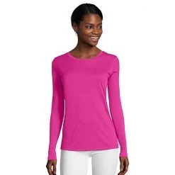 Women's Hanes® Cool Dri Long-Sleeve Performance Tee Awesome Blue -Hanes Shop unnamed file 1007