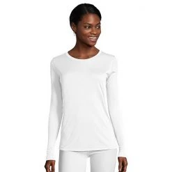 Women's Hanes® Cool Dri Long-Sleeve Performance Tee Awesome Blue -Hanes Shop unnamed file 1011