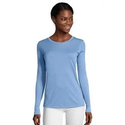Women's Hanes® Cool Dri Long-Sleeve Performance Tee Awesome Blue -Hanes Shop unnamed file 1012