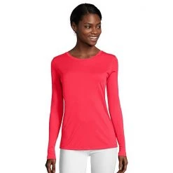 Women's Hanes® Cool Dri Long-Sleeve Performance Tee Awesome Blue -Hanes Shop unnamed file 1013