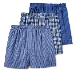 Big & Tall Hanes® 3-pack Woven Boxers Blue