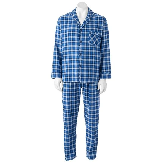 Men's Hanes Ultimate® Plaid Flannel Pajama Set Red Black Check 2 Men's Hanes Ultimate® Plaid Flannel Pajama Set Red Black Check - Image 2