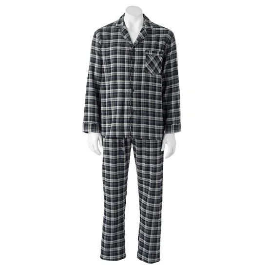 Men's Hanes Ultimate® Plaid Flannel Pajama Set Red Black Check 4 Men's Hanes Ultimate® Plaid Flannel Pajama Set Red Black Check - Image 4