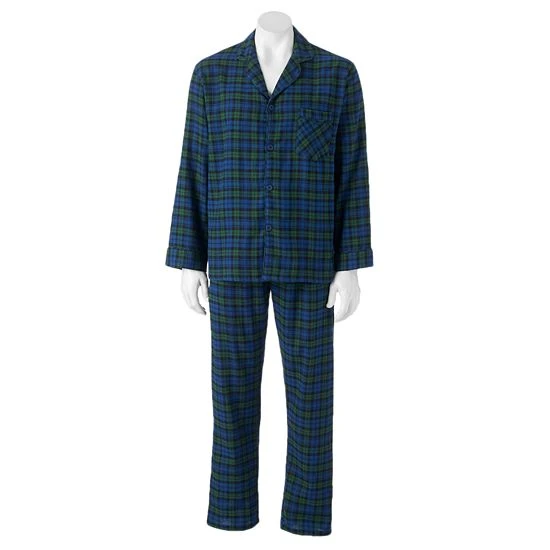 Men's Hanes Ultimate® Plaid Flannel Pajama Set Red Black Check 5 Men's Hanes Ultimate® Plaid Flannel Pajama Set Red Black Check - Image 5