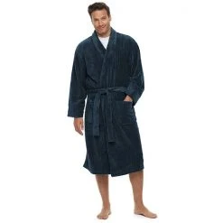 Big & Tall Hanes Ultimate Plush Soft Touch Robe Charcoal -Hanes Shop unnamed file 1135