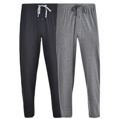 Big & Tall Hanes® 2-pack Solid Knit Pajama Pants Black Gray