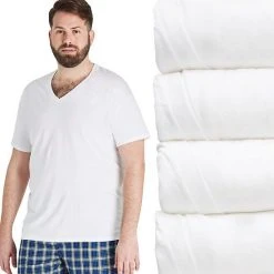 Big & Tall Hanes Ultimate® Cool Comfort® FreshIQ® V-Neck 4-Pack Tee