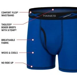 Boys 6-20 Hanes Ultimate® 5-Pack X-Temp® Cooling Boxer Briefs Blue Gray Black Lime -Hanes Shop unnamed file 1286