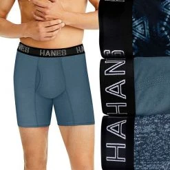 Men's Hanes UltimateĀ® ComfortFlex Fit 3-pack Boxer Briefs Black White