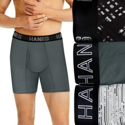 Men's Hanes Ultimate® ComfortFlex Fit 3-pack Boxer Briefs Black White -Hanes Shop unnamed file 1302