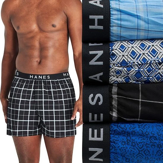 Big & Tall Hanes Ultimate® Cool Comfort® 4-Pack Woven Boxer 1 Big & Tall Hanes Ultimate® Cool Comfort® 4-Pack Woven Boxer