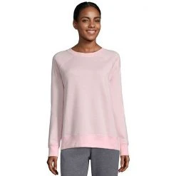 Women's HanesĀ® Luxe Collection Lightweight Fleece Sweatshirt Pale Pink