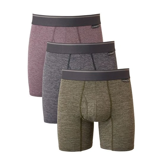 Men's Hanes Ultimate® 3-pack Comfort Flex Fit® Breathable Stretch Boxer Briefs Blue Green Berry 2 Men's Hanes Ultimate® 3-pack Comfort Flex Fit® Breathable Stretch Boxer Briefs Blue Green Berry - Image 2