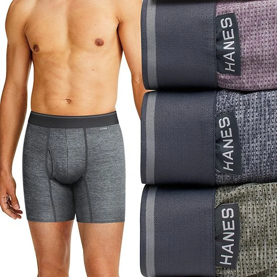 Men's Hanes Ultimate® 3-pack Comfort Flex Fit® Breathable Stretch Boxer Briefs Blue Green Berry 6 Men's Hanes Ultimate® 3-pack Comfort Flex Fit® Breathable Stretch Boxer Briefs Blue Green Berry - Image 6