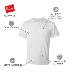 Men's Hanes Ultimate® 4-Pack X-Temp™ Mesh Crewneck Tees -Hanes Shop unnamed file 1399
