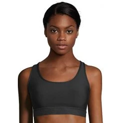 Hanes® Solid Absolute Racerback Compression Sports Bra O9178 White -Hanes Shop unnamed file 1433