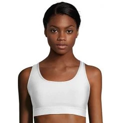 Hanes® Solid Absolute Racerback Compression Sports Bra O9178 White -Hanes Shop unnamed file 1434