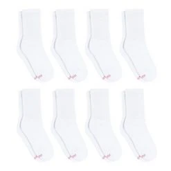 Women's Hanes Ultimate® Cool Comfort® 8-Pack Cushioned Crew Socks Black