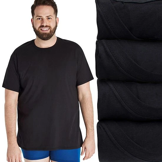 Big & Tall Hanes Ultimate® Cool Comfort® FreshIQ® Crewneck 4-Pack Tee 1 Big & Tall Hanes Ultimate® Cool Comfort® FreshIQ® Crewneck 4-Pack Tee