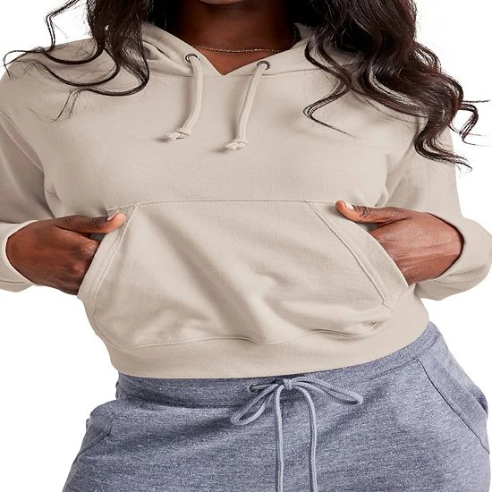 Women's Hanes® Cropped Fleece Hoodie Concrete Pe Heather 5 Women's Hanes® Cropped Fleece Hoodie Concrete Pe Heather - Image 5