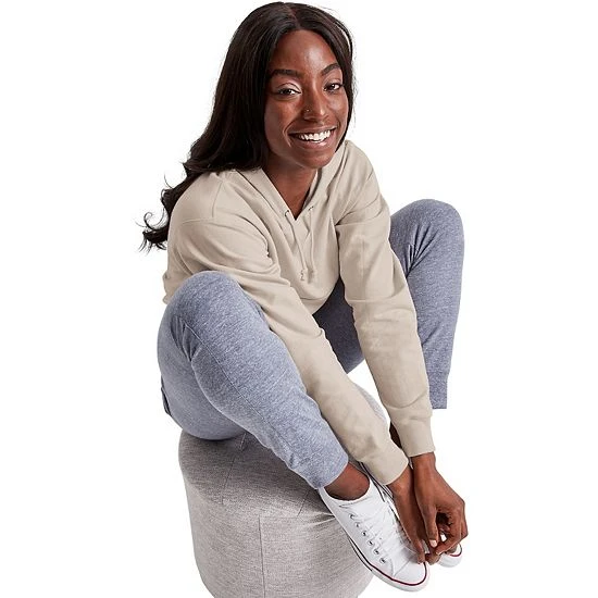 Women's Hanes® Cropped Fleece Hoodie Concrete Pe Heather 7 Women's Hanes® Cropped Fleece Hoodie Concrete Pe Heather - Image 7