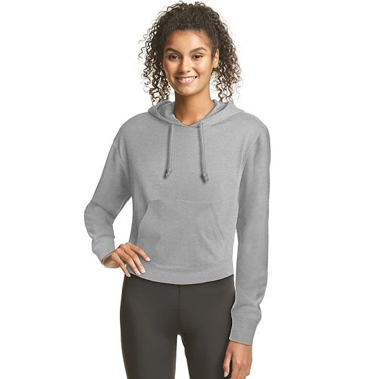 Women's Hanes® Cropped Fleece Hoodie Concrete Pe Heather 9 Women's Hanes® Cropped Fleece Hoodie Concrete Pe Heather - Image 9