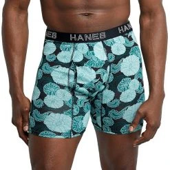 Men's Hanes Ultimate® Comfort Flex Fit® Cotton Modal Stretch Trunk Briefs Blue Pattern -Hanes Shop unnamed file 1778