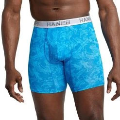 Men's Hanes Ultimate® Comfort Flex Fit® Cotton Modal Stretch Trunk Briefs Blue Pattern -Hanes Shop unnamed file 1780