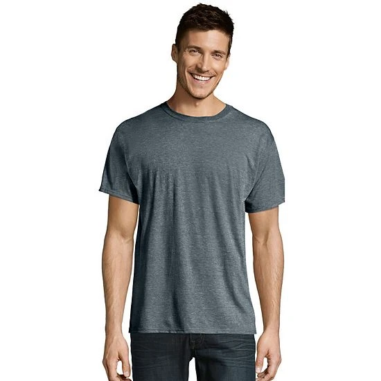 Men's Hanes Ultimate® X-Temp FreshIQ Textured Slubbed Super Soft Crewneck Tee Light Gray Heather 8 Men's Hanes Ultimate® X-Temp FreshIQ Textured Slubbed Super Soft Crewneck Tee Light Gray Heather - Image 8