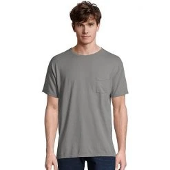 Men's Hanes® ComfortWash Garment-Dyed Pocket Pajama Tee New Railroad Gray