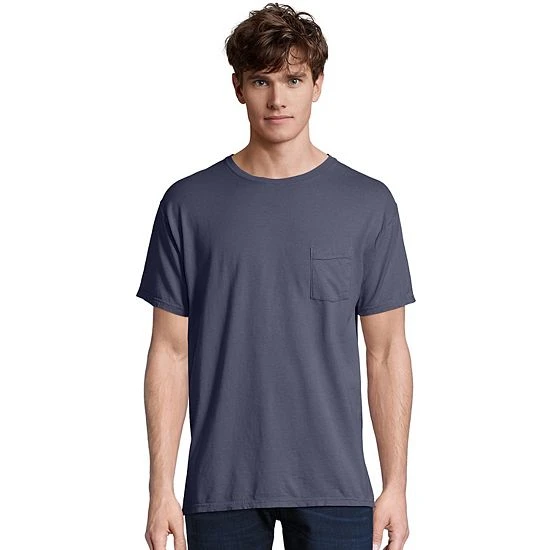 Men's Hanes® ComfortWash Garment-Dyed Pocket Pajama Tee New Railroad Gray 15 Men's Hanes® ComfortWash Garment-Dyed Pocket Pajama Tee New Railroad Gray - Image 15