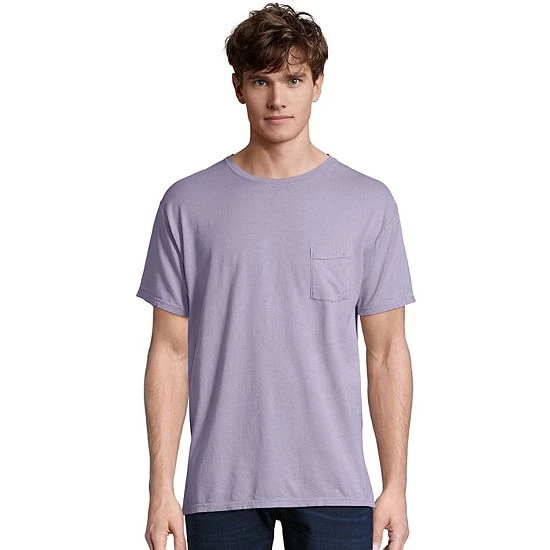 Men's Hanes® ComfortWash Garment-Dyed Pocket Pajama Tee New Railroad Gray 19 Men's Hanes® ComfortWash Garment-Dyed Pocket Pajama Tee New Railroad Gray - Image 19