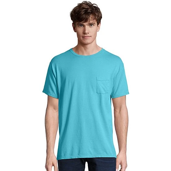 Men's Hanes® ComfortWash Garment-Dyed Pocket Pajama Tee New Railroad Gray 20 Men's Hanes® ComfortWash Garment-Dyed Pocket Pajama Tee New Railroad Gray - Image 20