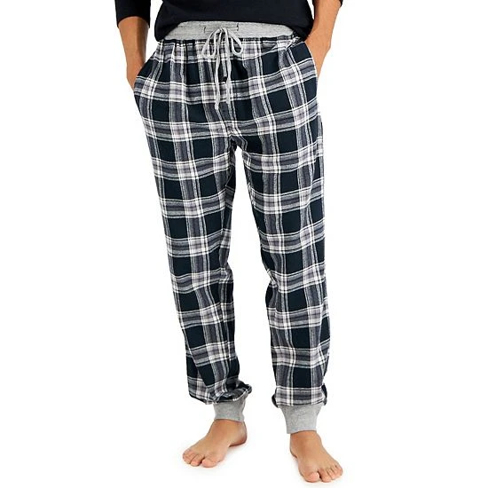 Men's Hanes 2-pack Plaid Flannel Jogger Pajama Pants Green 2 Men's Hanes 2-pack Plaid Flannel Jogger Pajama Pants Green - Image 2