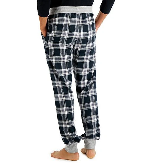 Men's Hanes 2-pack Plaid Flannel Jogger Pajama Pants Green 3 Men's Hanes 2-pack Plaid Flannel Jogger Pajama Pants Green - Image 3