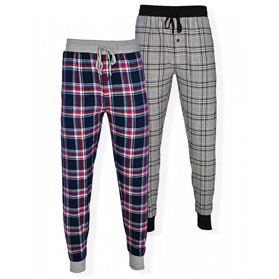 Men's Hanes 2-pack Plaid Flannel Jogger Pajama Pants Green 8 Men's Hanes 2-pack Plaid Flannel Jogger Pajama Pants Green - Image 8