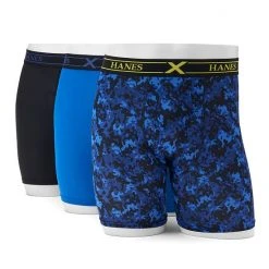 Big & Tall Hanes® 3-pack X-Temp Performance Boxer Briefs Black Blue Print -Hanes Shop unnamed file 1947