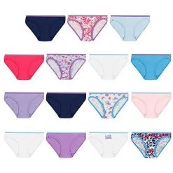 Girls Hanes Ultimate® Cotton Bikini Panties 14+1 Bonus Pack Multi Color -Hanes Shop unnamed file 1957