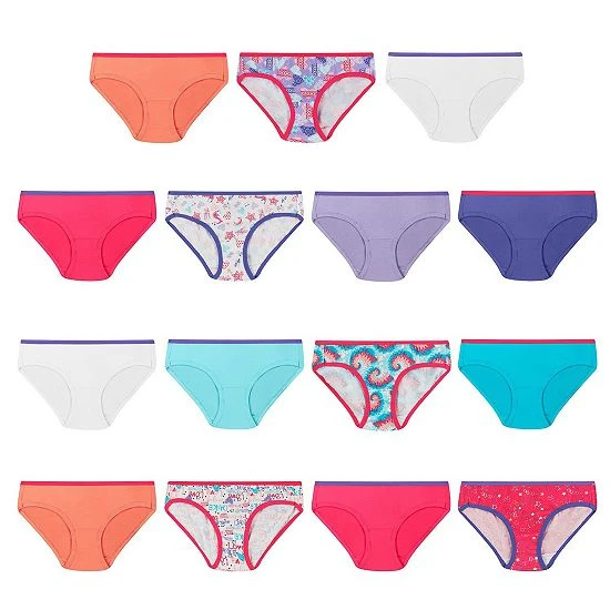 Girls Hanes Ultimate® Cotton Hipster Panties 14+1 Bonus Pack Multi Color 5 Girls Hanes Ultimate® Cotton Hipster Panties 14+1 Bonus Pack Multi Color - Image 5