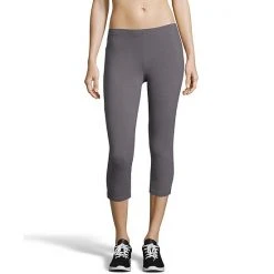 Women's Hanes® Stretch Jersey Capri Leggings Charcoal Heather -Hanes Shop unnamed file 2031