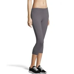 Women's Hanes® Stretch Jersey Capri Leggings Charcoal Heather -Hanes Shop unnamed file 2032