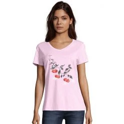 Women's HanesĀ® Short Sleeve V-Neck Graphic Tee Hello Hello Hello