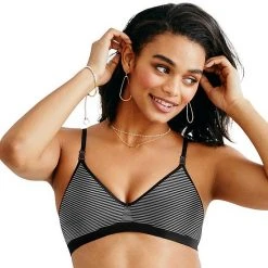 Hanes Ultimate® Bra: Comfy Support Wire-Free T-Shirt Bra HU11 Nude Mini Stripe -Hanes Shop unnamed file 2093