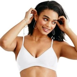 Hanes Ultimate® Bra: Comfy Support Wire-Free T-Shirt Bra HU11 Nude Mini Stripe -Hanes Shop unnamed file 2099