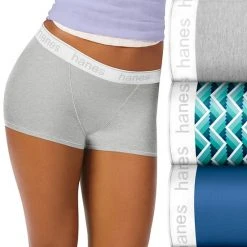 Women's Hanes Ultimate® Classic 3-pack Boyfriend Boxer Brief Panty Set 45UCBB Berry Blue Dot Pr -Hanes Shop unnamed file 2105