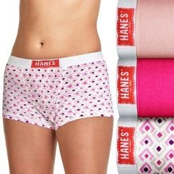 Women's Hanes Ultimate® Classic 3-pack Boyfriend Boxer Brief Panty Set 45UCBB Berry Blue Dot Pr -Hanes Shop unnamed file 2106