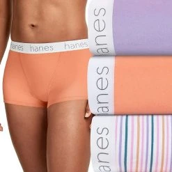 Women's Hanes Ultimate® Classic 3-pack Boyfriend Boxer Brief Panty Set 45UCBB Berry Blue Dot Pr -Hanes Shop unnamed file 2107