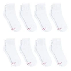 Women's Hanes Ultimate® Cool Comfort® 8-Pack Cushioned Ankle Socks White