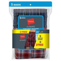 Men's Hanes® Classics 5-pack + 2 Bonus Full-Cut Plaid Woven Boxers Assorted -Hanes Shop unnamed file 251
