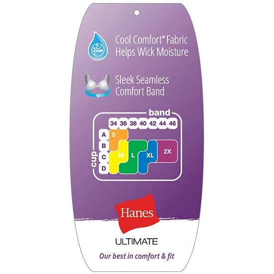 Hanes Ultimate® No Dig Support Smoothtec Wireless Bra DHHU35 Black 3 Hanes Ultimate® No Dig Support Smoothtec Wireless Bra DHHU35 Black - Image 3